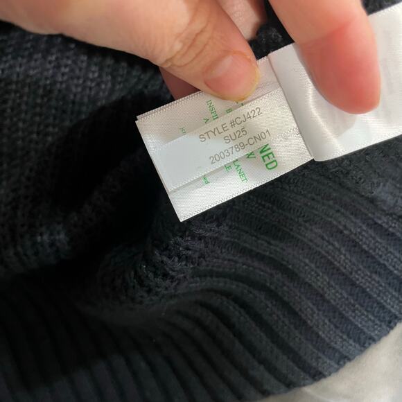 J. Crew Ribbed Sweater Plus Size 3X Black Linen Cotton Blend NWT - Picture 8 of 8